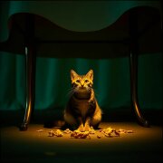 Пакет конфет - Сидим с котом под столом